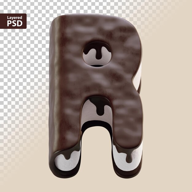 pastel de chocolate 3d letra R