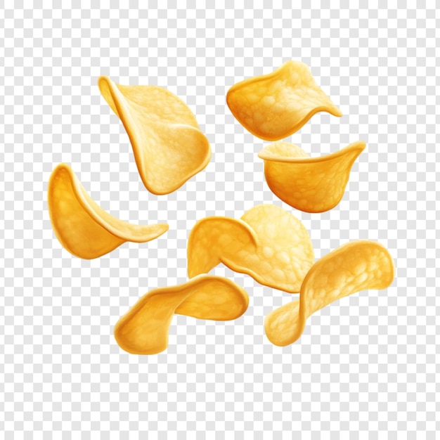 Las patatas fritas que caen son un bocadillo delicioso