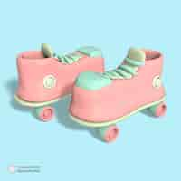 PSD gratuito patines icono aislado 3d render ilustración