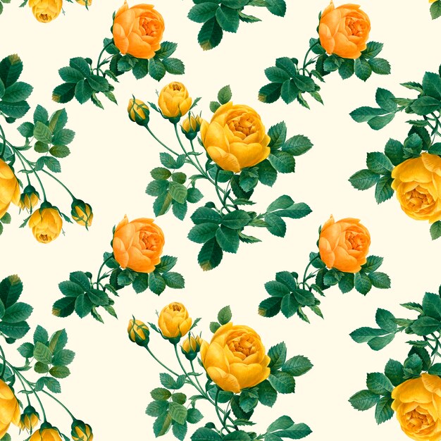 Patrón floral amarillo