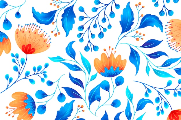 Patrón Floral Ornamental Con Flores Artísticas