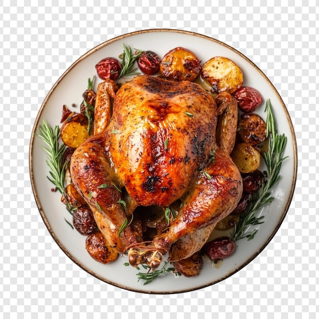Pavo asado con patatas y romero