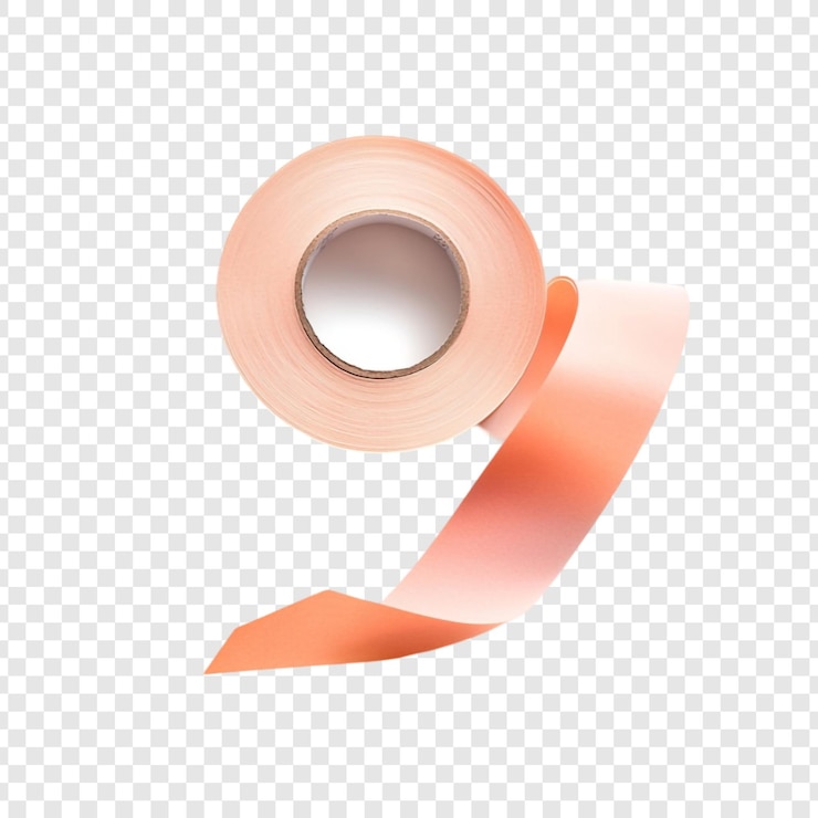 PSD Gratis peach colored roll of tape and ribbon