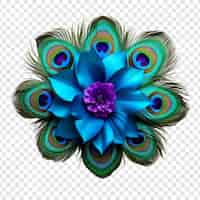 Gratis PSD peacock bloem geïsoleerd op doorzichtige achtergrond