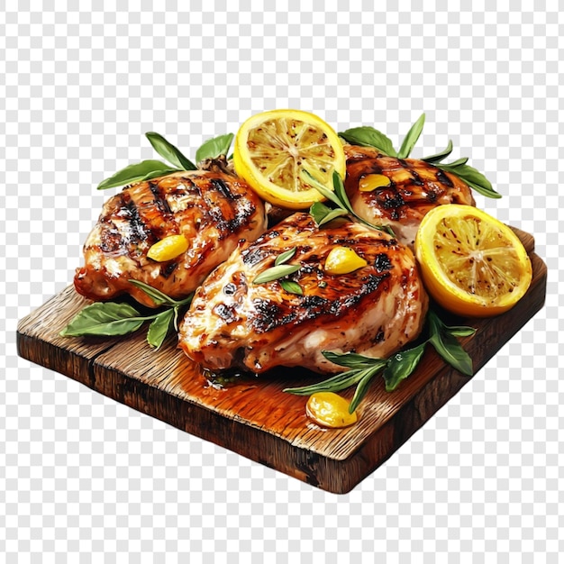 Pecho de pollo a la parrilla con limón y hierbas