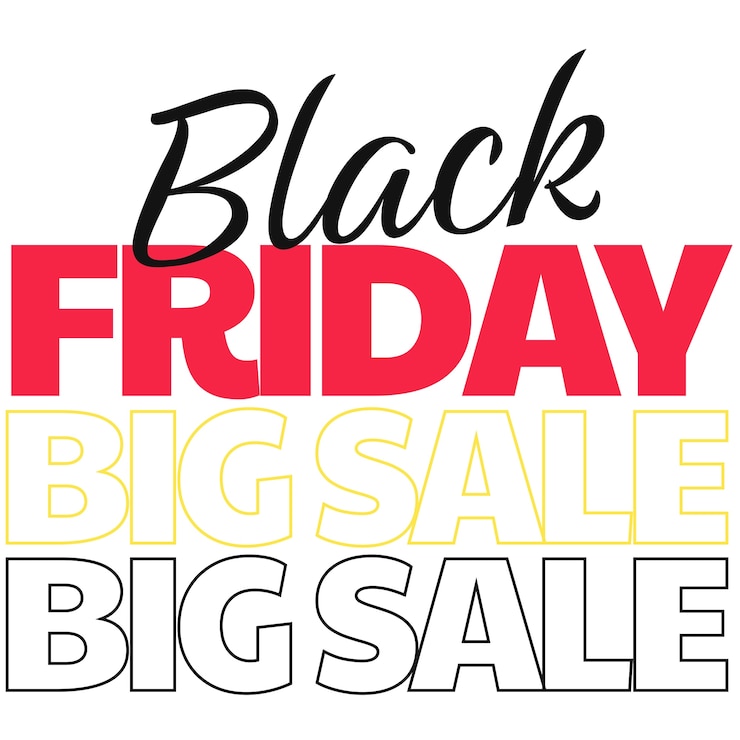 PSD gratuito pegatina con diseño de black friday