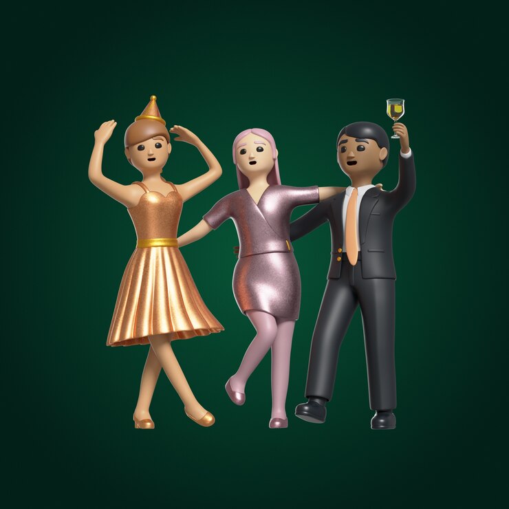 PSD Gratis people celebrating new year 2025 icon design