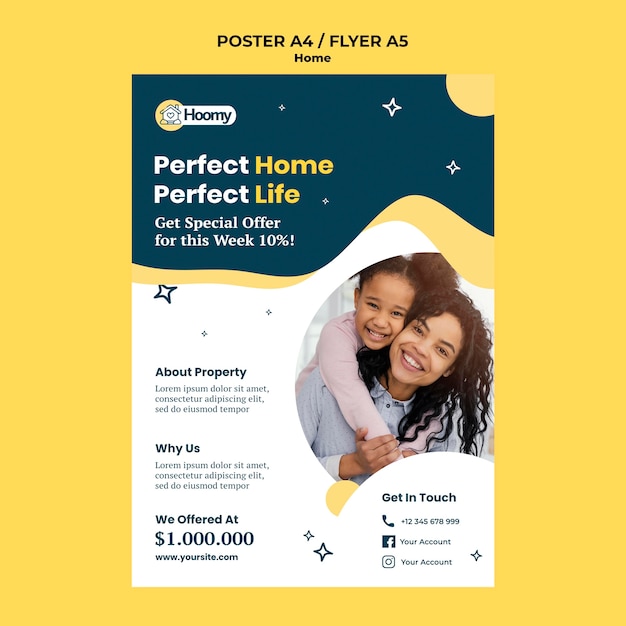 Gratis PSD perfect huis poster sjabloon