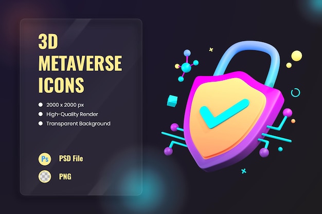 PSD gratuito perfil de privacidad de seguridad cibernética de ilustración de icono 3d