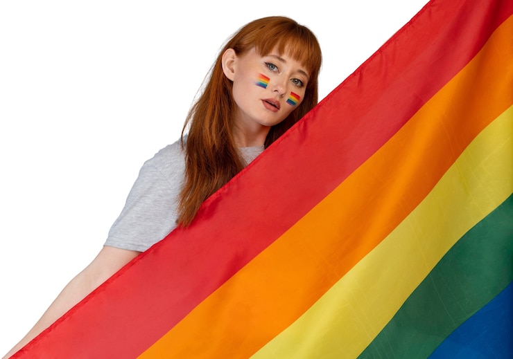 PSD gratuito persona che celebra il proprio orientamento sessuale