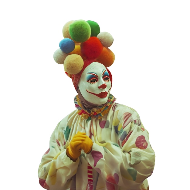 Persona que lleva un disfraz de carnaval aislado