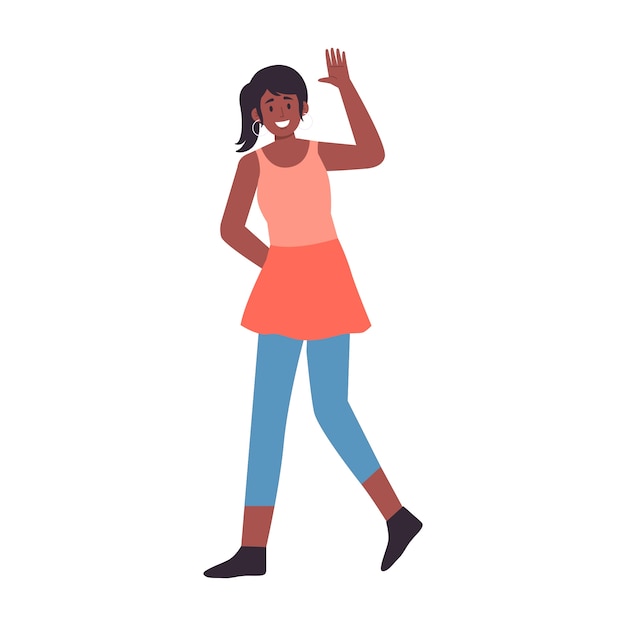 Personas de dibujos animados agitando la ilustración