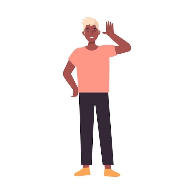 Personas de dibujos animados agitando la ilustración
