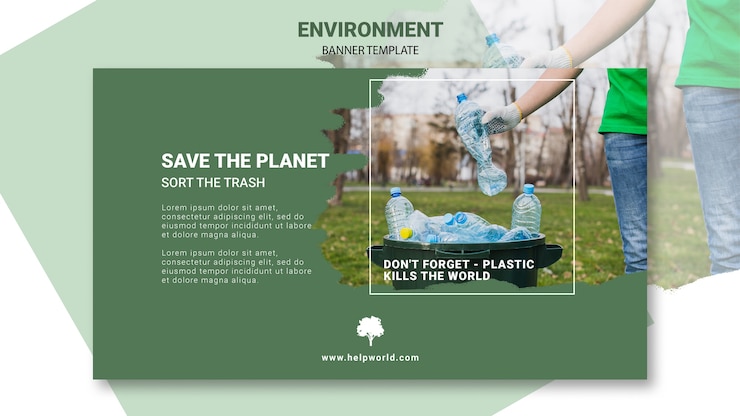 PSD gratuito persone che raccolgono il modello di banner in plastica