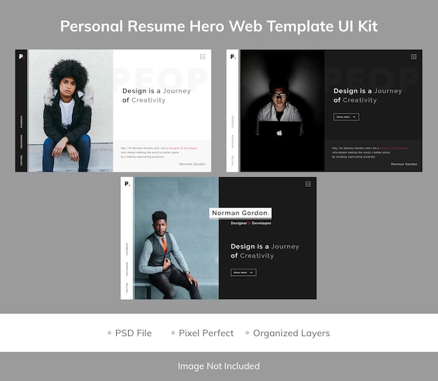 Persoonlijke cv hero web template ui kit
