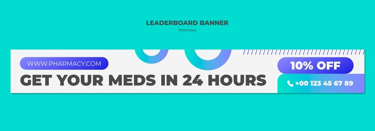PSD Gratis pharmacy leaderboard banner template design