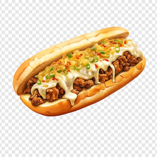 Gratis PSD philly cheese steak geïsoleerd op transparante achtergrond