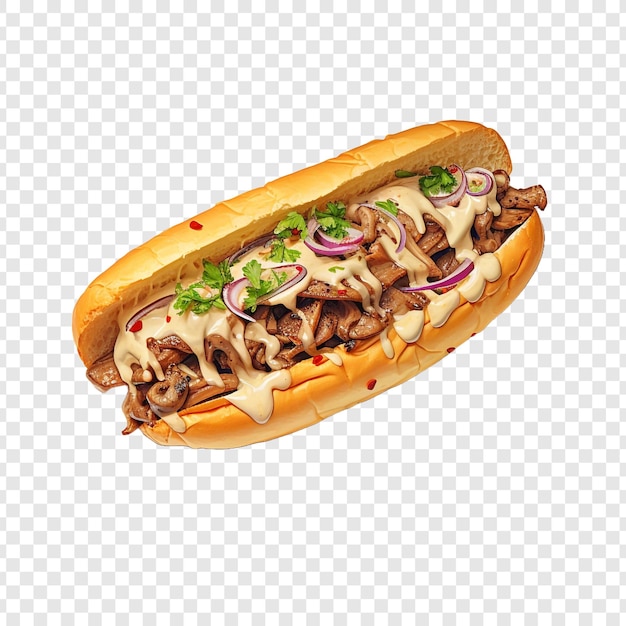 Gratis PSD philly kaas steak geïsoleerd op doorzichtige achtergrond