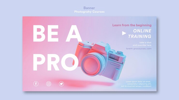 PSD Gratis photography concept banner template