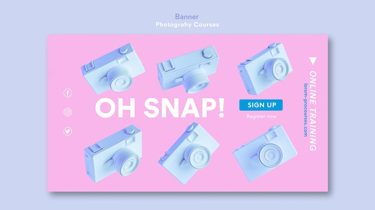 PSD Gratis photography concept banner template