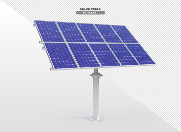 Piastre a energia solare su base sospesa in alluminio 3d rendering realistico