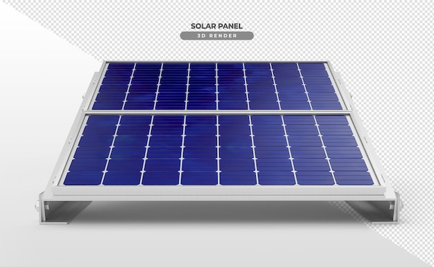 Piastre di energia solare su base in alluminio 3d rendering realistico