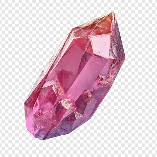 Piedra preciosa de cristal rosa belleza natural facetas brillantes