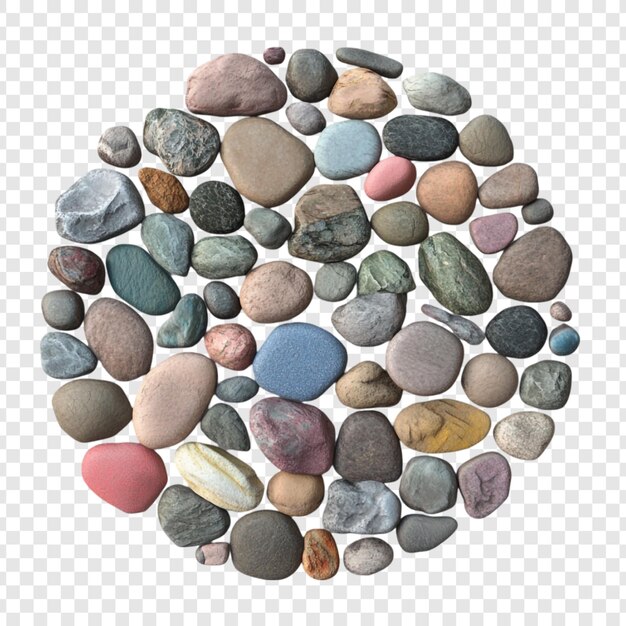Las piedras coloridas dispuestas en un círculo la naturaleza pacífica zen