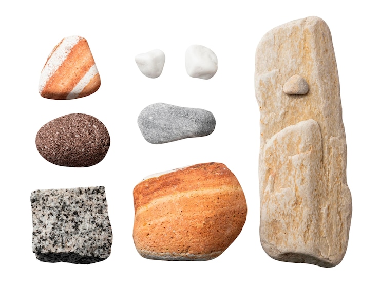 PSD gratuito piedras naturales aisladas