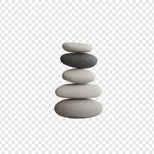 Pietre Zen Una pila equilibrata di rocce fluide grigie e bianche Perfette per la meditazione e la serenità