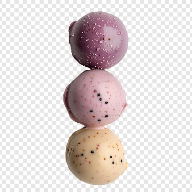 Una pila de delicioso helado de tres cucharas