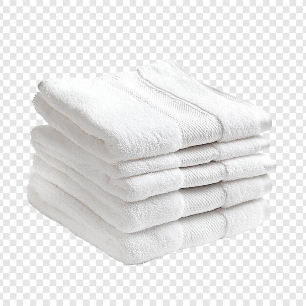 Una pila de toallas blancas frescas ropa de baño suave y esponjosa