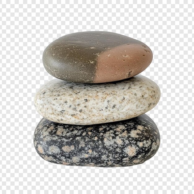 Una pila de tres piedras lisas crea equilibrio y armonía