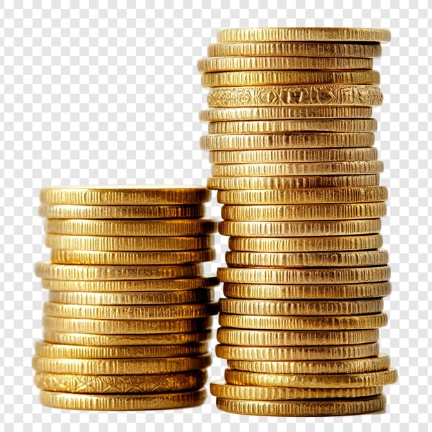 Pilas de monedas de oro Riqueza Prosperidad y éxito financiero