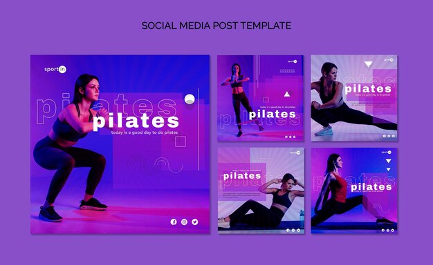 Pilates formazione modello di post social media