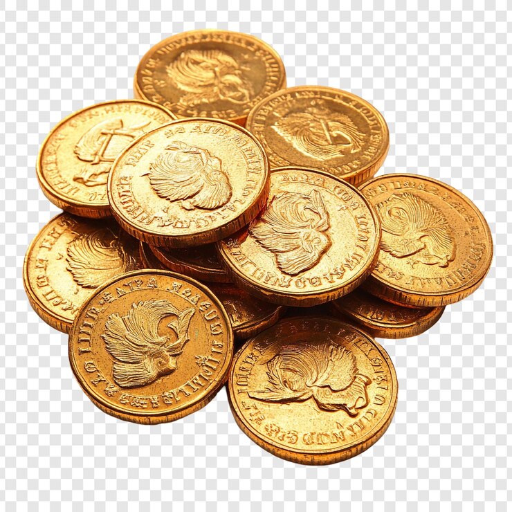 PSD Gratis pile of gold coins wealth and prosperity