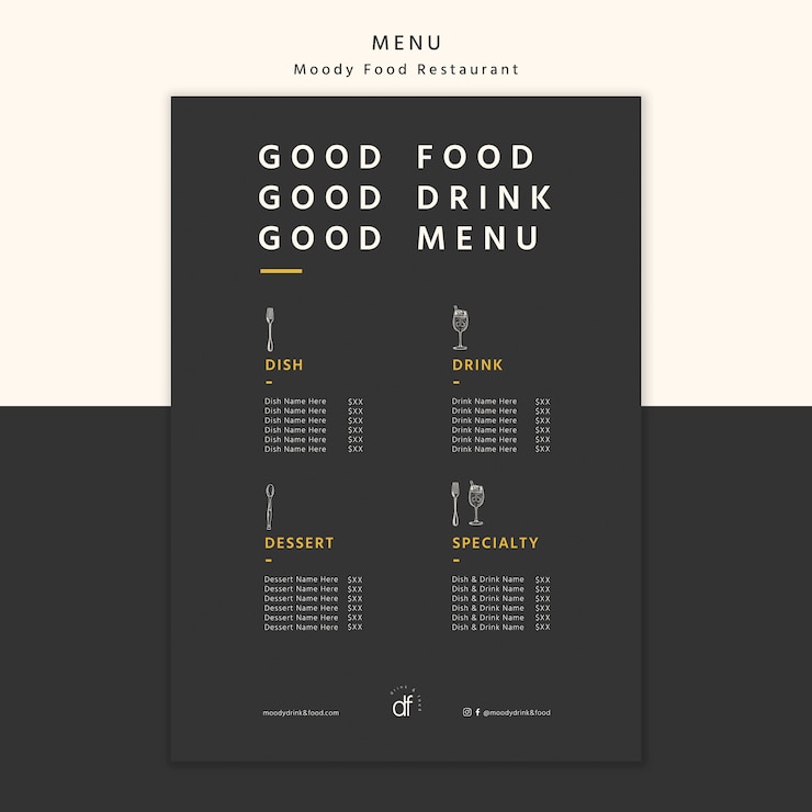 PSD Gratis pilihan dan penawaran menu restoran