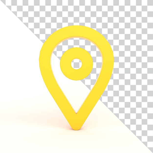 El pin del mapa en la parte delantera