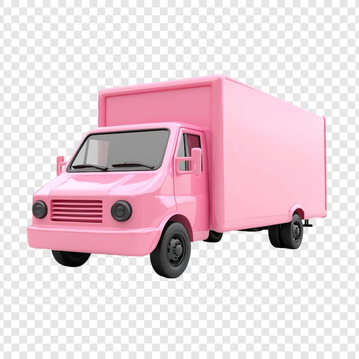 PSD Gratis pink delivery truck ready for delivery sweet cargo transport happiness