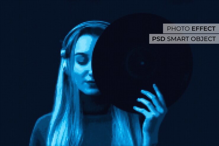 PSD Gratis pixel photo effect design