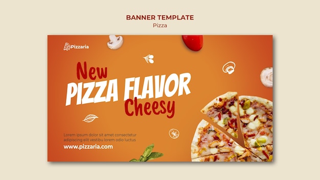 Gratis PSD pizza banner sjabloon concept