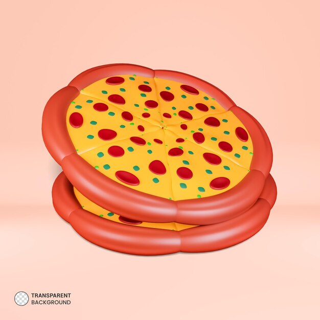 Pizza italiana comida rápida icono aislado 3d render ilustración