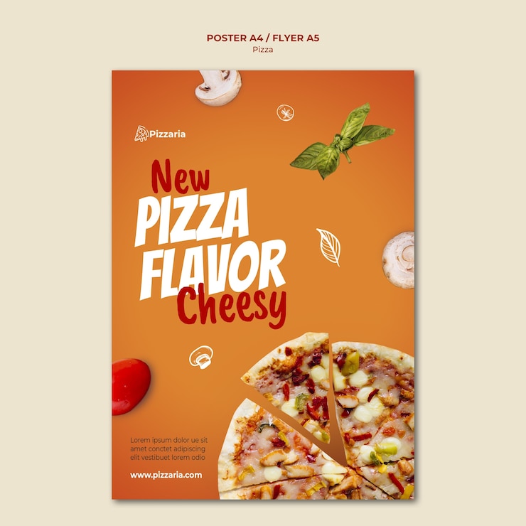 PSD gratuito pizza poster modello di progettazione