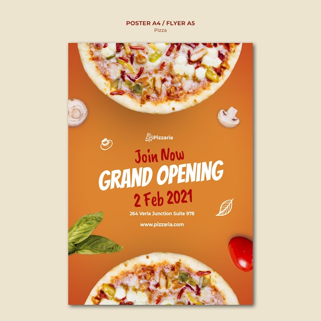 Gratis PSD pizza poster sjabloon