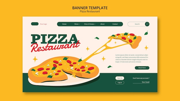 Gratis PSD pizza restaurant bestemmingspagina sjabloon