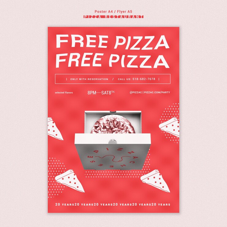 Gratis PSD pizza restaurant sjabloon poster