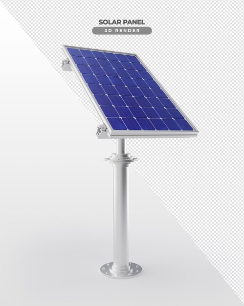 Placas de energía solar sobre base suspendida de aluminio renderizado realista en 3d