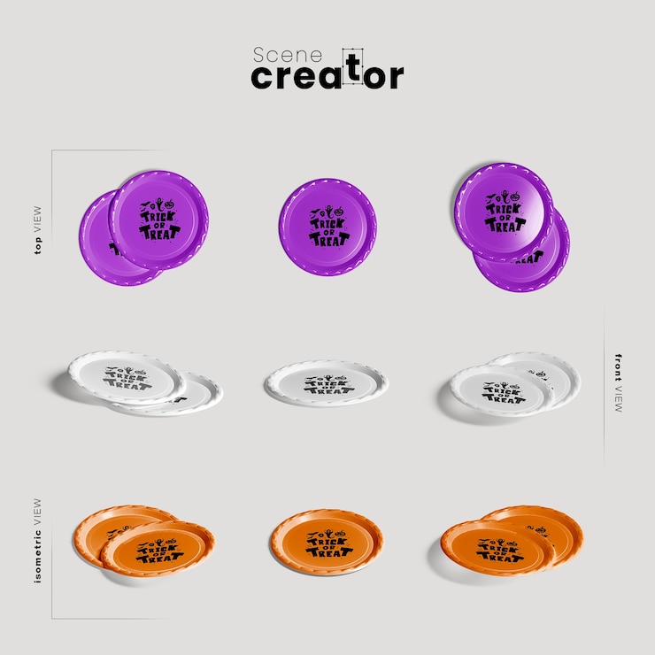 PSD gratuito placas variedad de ángulos creador de escena de halloween