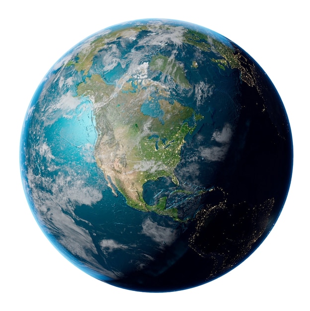 El planeta bola de la Tierra aislado