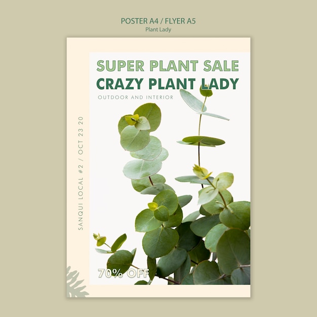 Gratis PSD plant dame concept poster stijl